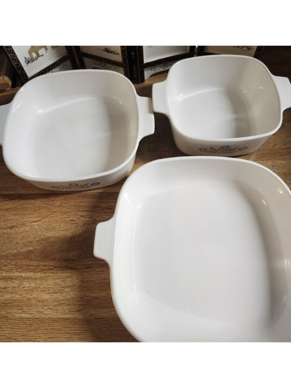 CorningWare Set of 3 Cornflower Blue Casserole Dishes w/Pyrex Lids Vintage - Picture 16 of 16